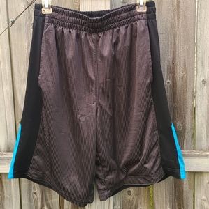 Athletic Shorts in Gray, Black and Turquoise Blue